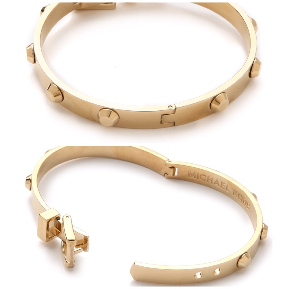 Michael Kors gold buckle bangle bracelet. - Picture 4 of 7